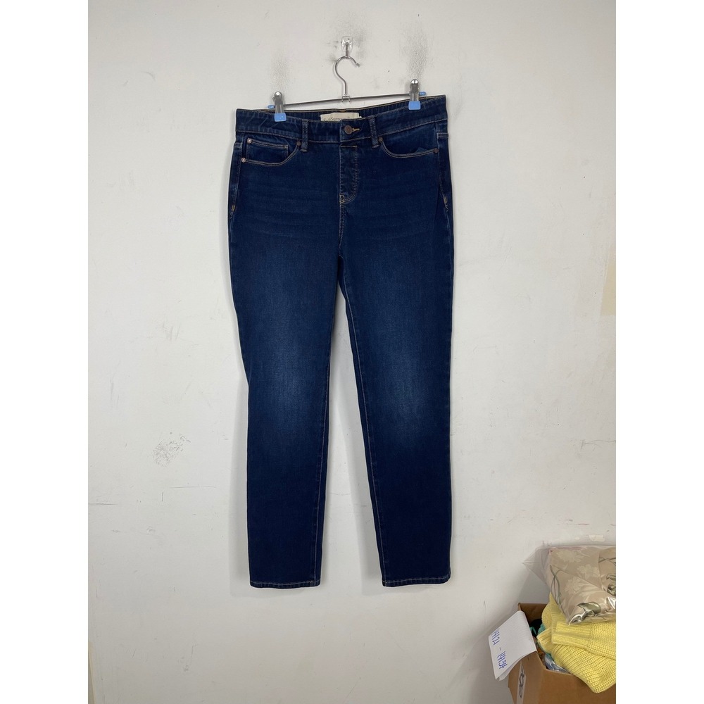 Soft Surroundings Womens Dark Wash Straight Leg Denim Jeans Size M 2DH64